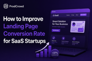 High-converting SaaS landing page design with optimized UI, CTA buttons, testimonials, and conversion elements