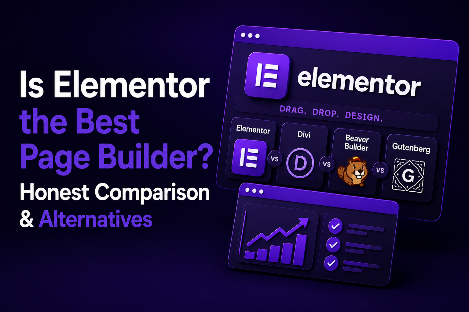 Comparison of Elementor, Gutenberg, Divi, and Bricks Builder for WordPress website design